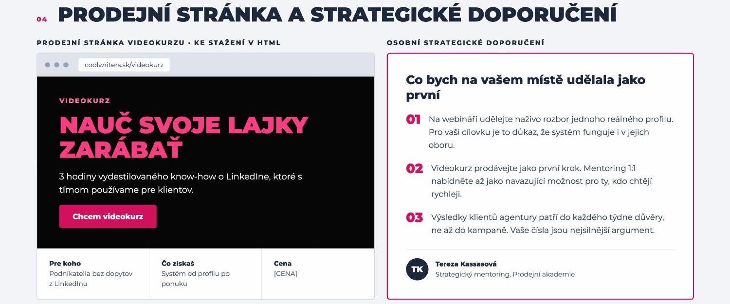 Agentura na LinkedInu – prodejní stránka