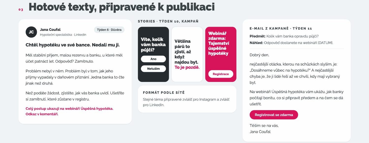 Hypoteční specialistka – hotové texty